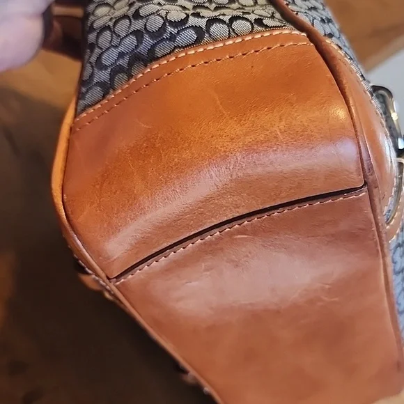 Coach Vintage Micro Kissing C's Denim Tote Euc - Picture 6 of 16